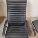 Fauteuil lounge et ottoman vintage