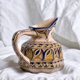 Antique hexagonal carafe in ceramic art from Fes