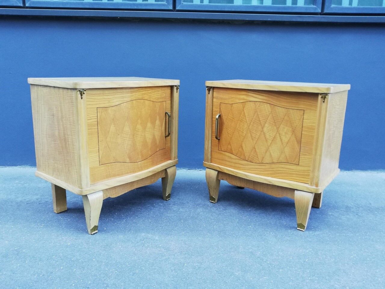 Pair of art deco bedside tables 40s