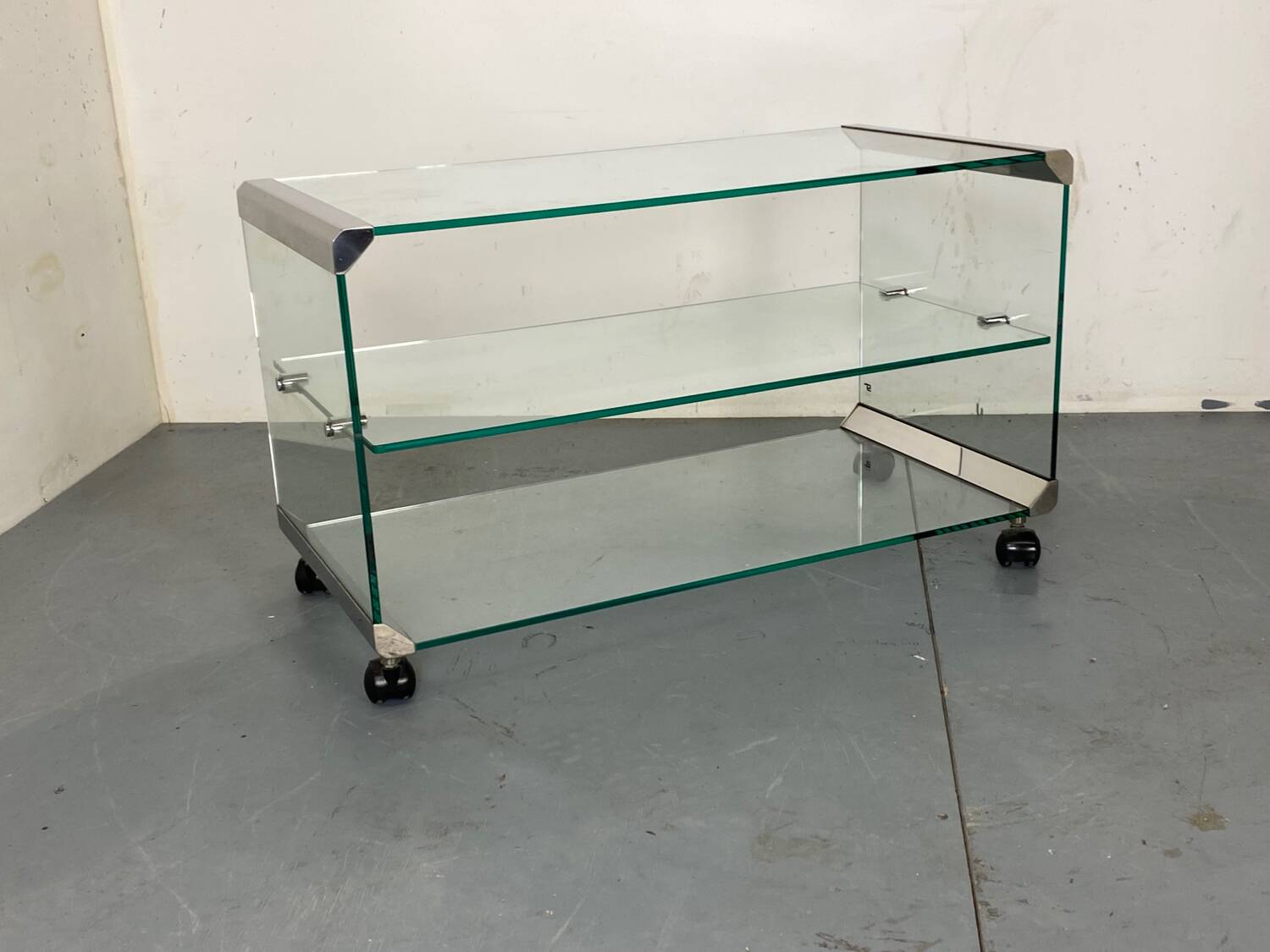 Table d'appoint vintage en verre Space Age par Gallotti & Radice, Italie 1970