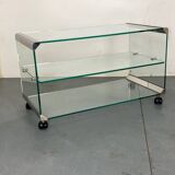 Table d'appoint vintage en verre Space Age par Gallotti & Radice, Italie 1970