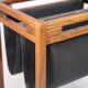 Newspaper/magazine holder - rosewood and black canvas - Danish design - 1960s
