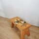 Vintage Hand-Painted Wooden Footstool: Yugoslavian Folk Art Decor