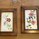Duo de peintures motif floral signés