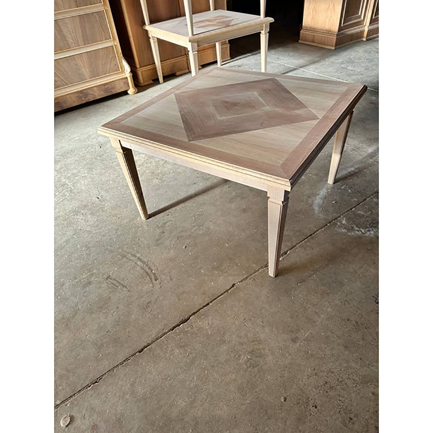 Italian Contemporary Square Natural Walnut Coffee-Table