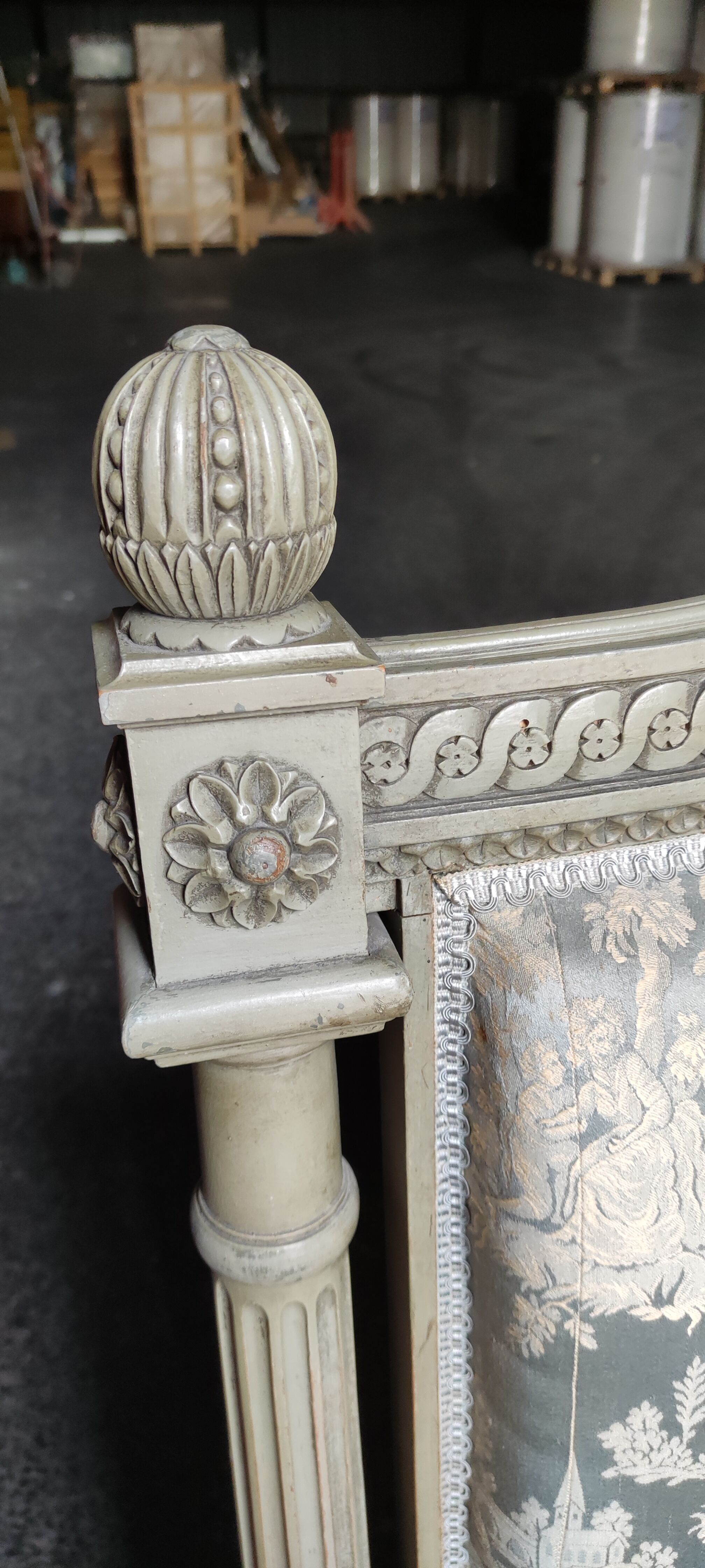 Bed patina style Louis xv, 140x190 cm, year 30