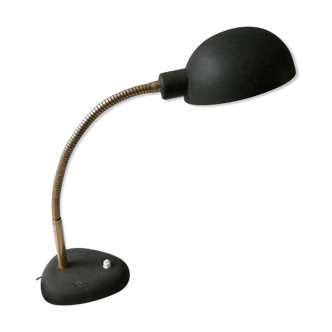 Lampe des années 50, en métal noir et doré