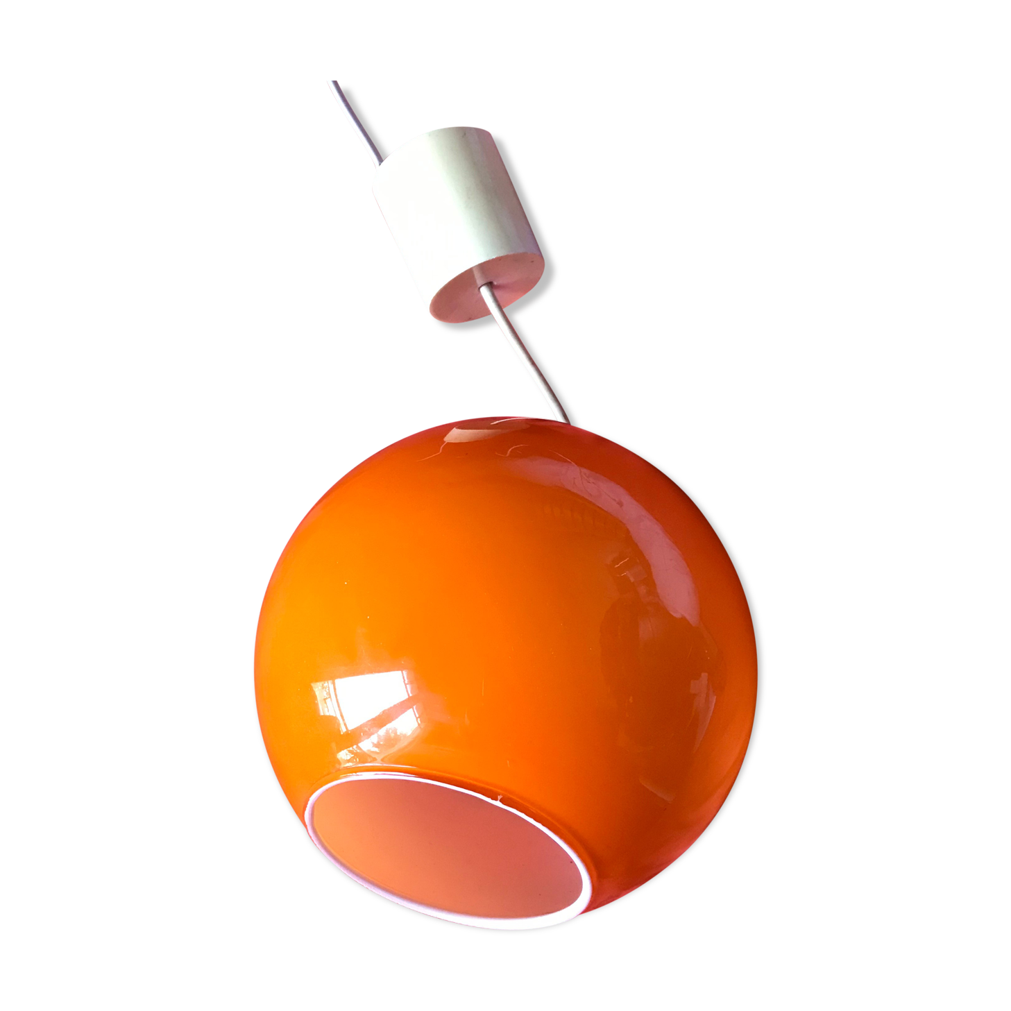 Vintage opaline glass suspension vintage 70s