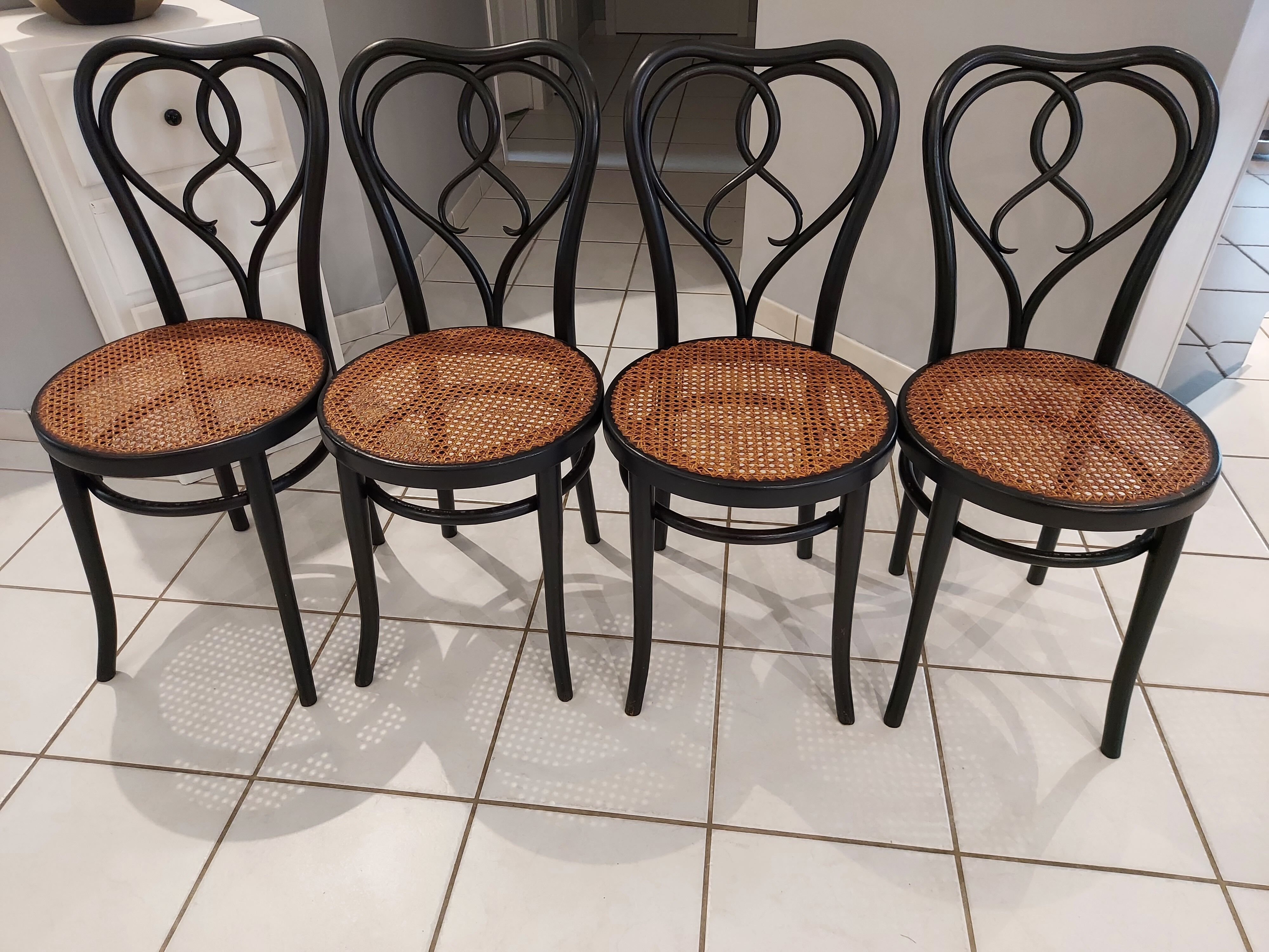 Michael Thonet 1920 Vintage Bistrot Suite 4 Chairs