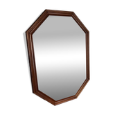 Octagonal wooden mirror