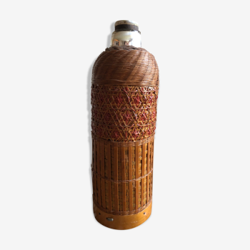 Ancien thermos en osier vintage