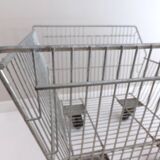 Metal grocery shelf on wheels