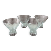 Set of 4 Vintage Hammered Glass Cocktail Glasses