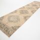 Tapis de couloir vintage géométrique beige et marron 3x13, tapis de couloir long