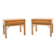 French bedside tables in birch root and brass, 1930s, set of 2