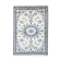 Blue cream oriental wool area rug handwoven traditional carpet- 88x131cm