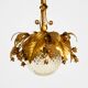 1970s gold-plated metal pendant lamp with a glass sphere by Hans Kögl