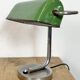 Vintage Green Enamel Banker Lamp, 1950s