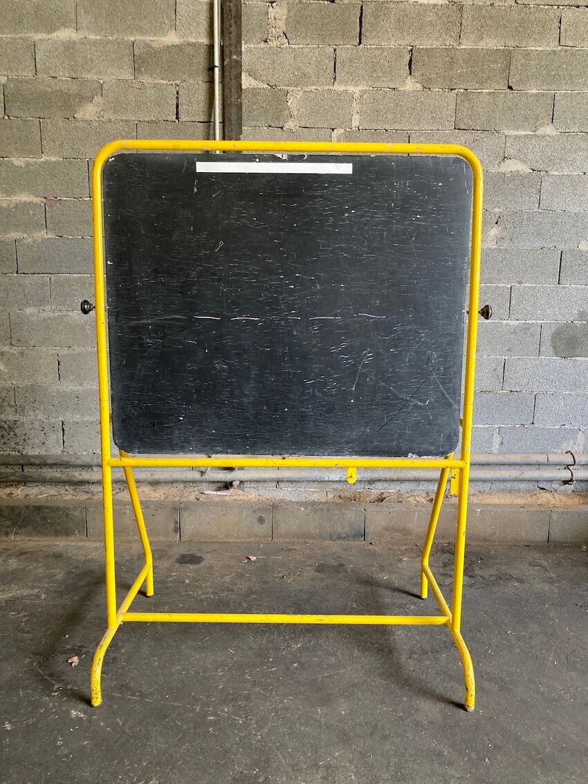 Tableau école pivotant jaune années 70/80