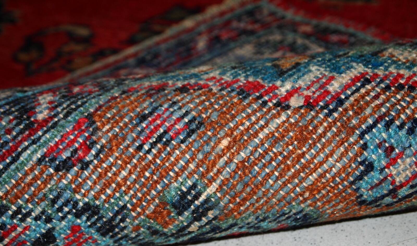 Tapis vintage fait main Hamadan persan 81cm x 194cm (1960s)