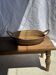 Large flat oval woven rattan basket with handles, Indonesian L53x64