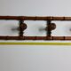 Portemanteau en bois tourné à l'imitation du bambou, 4 patères, 86 cm