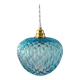 Vintage turquoise blue pendant lamp in electrified chiseled glass to nine