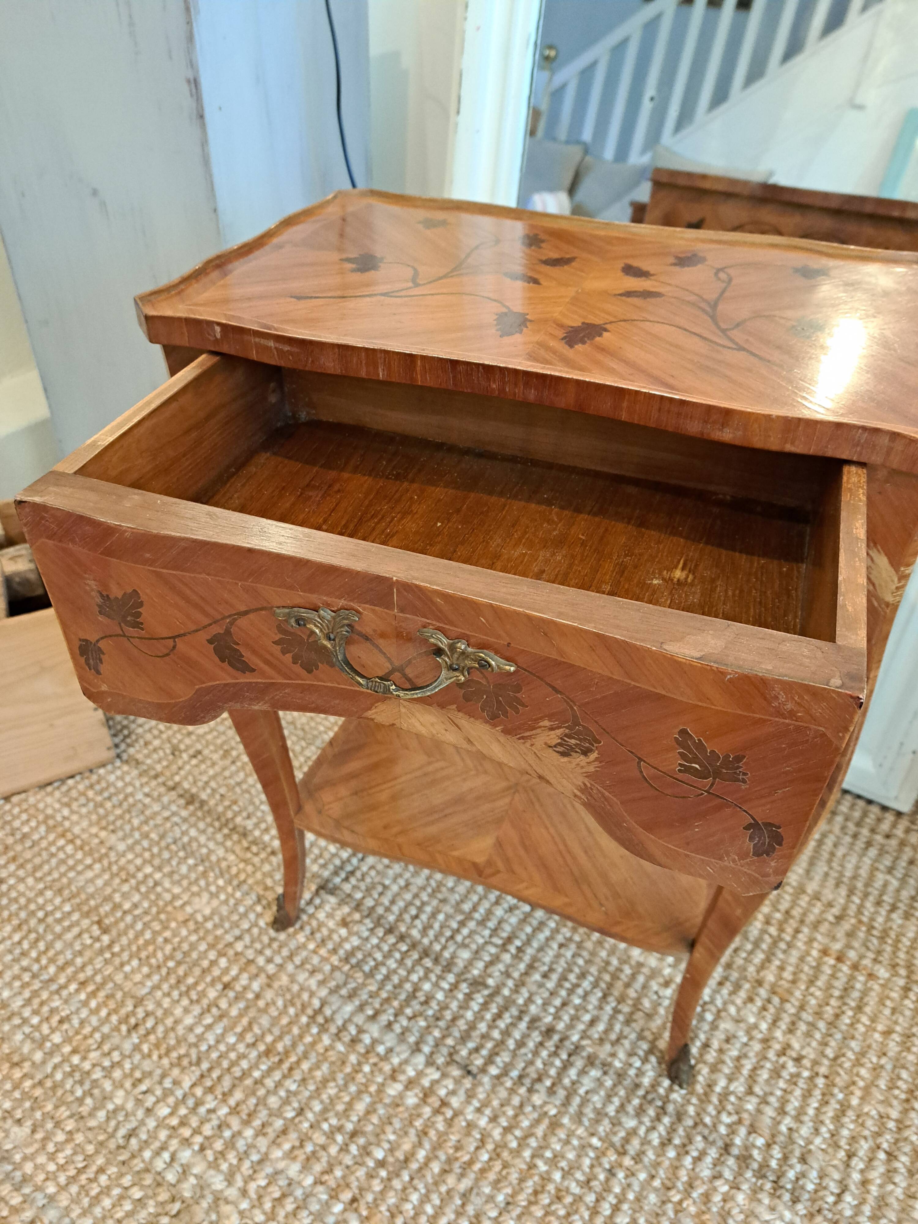 Pair of marquetry tables