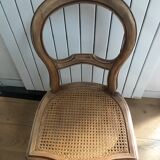 Set of 2 Louis Philippe chairs wood and cannage