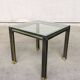 Steel and brass square coffee table, Belgium, 1980s