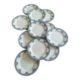 12 flat plates iron earth Salins, model Céline