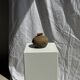 Small round ancient vase in engraved terracotta, Indonesian polychromy H10 D1