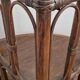 Corner wall shelf in dark rattan, year 60/70