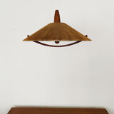 Raffia bast and teak pendant lamp by Temde