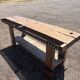 Restored old carpenter's workbench – Console / side table in solid wood