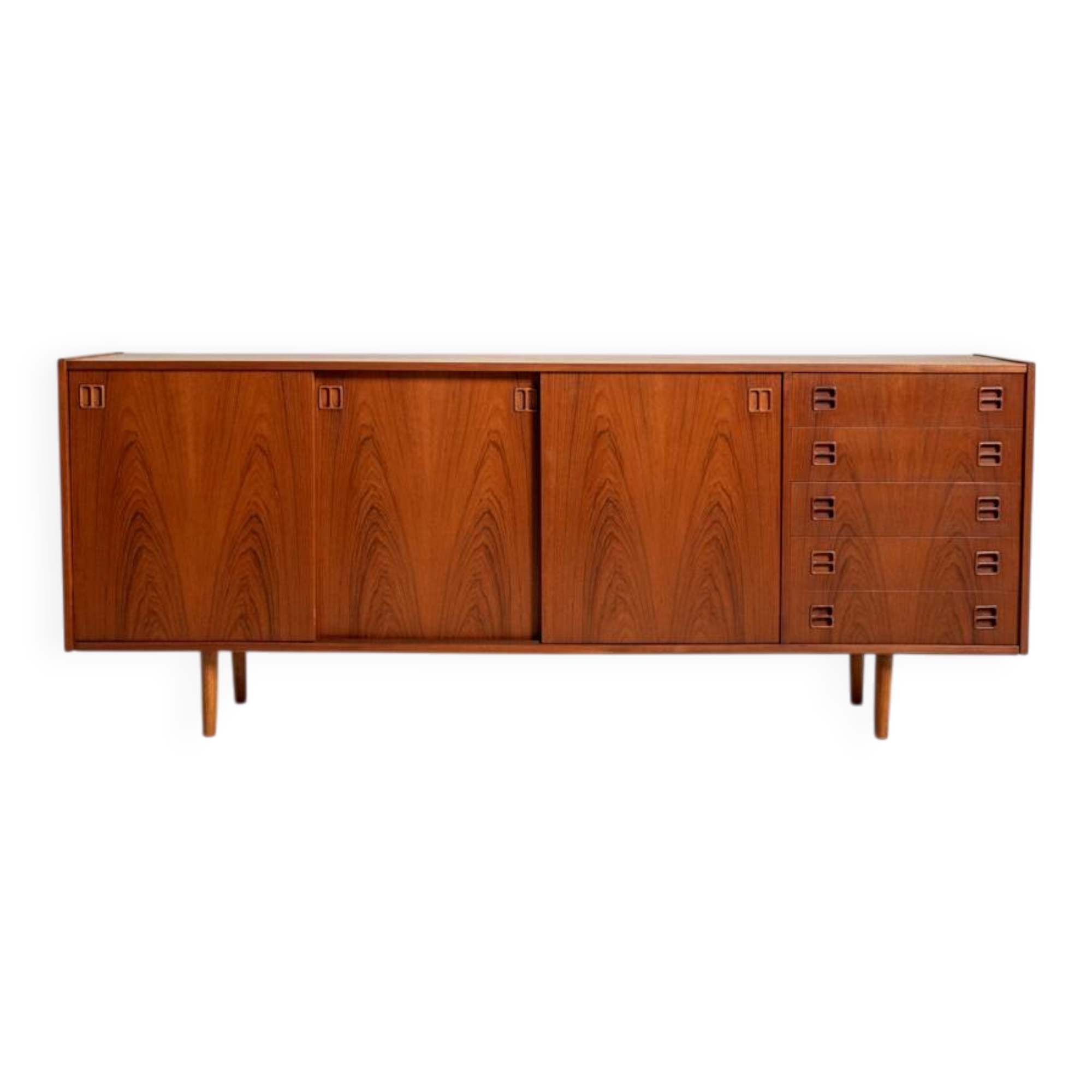 Buffet en teck danois avec portes coulissantes, années 1960