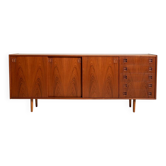 Buffet en teck danois avec portes coulissantes, années 1960