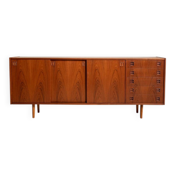 Buffet en teck danois avec portes coulissantes, années 1960