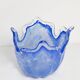 Medium blue Murano glass bowl, mid-century style, Italy, 2000s.