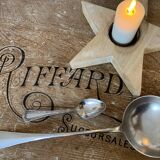 1 ladle and 1 spoon in silver