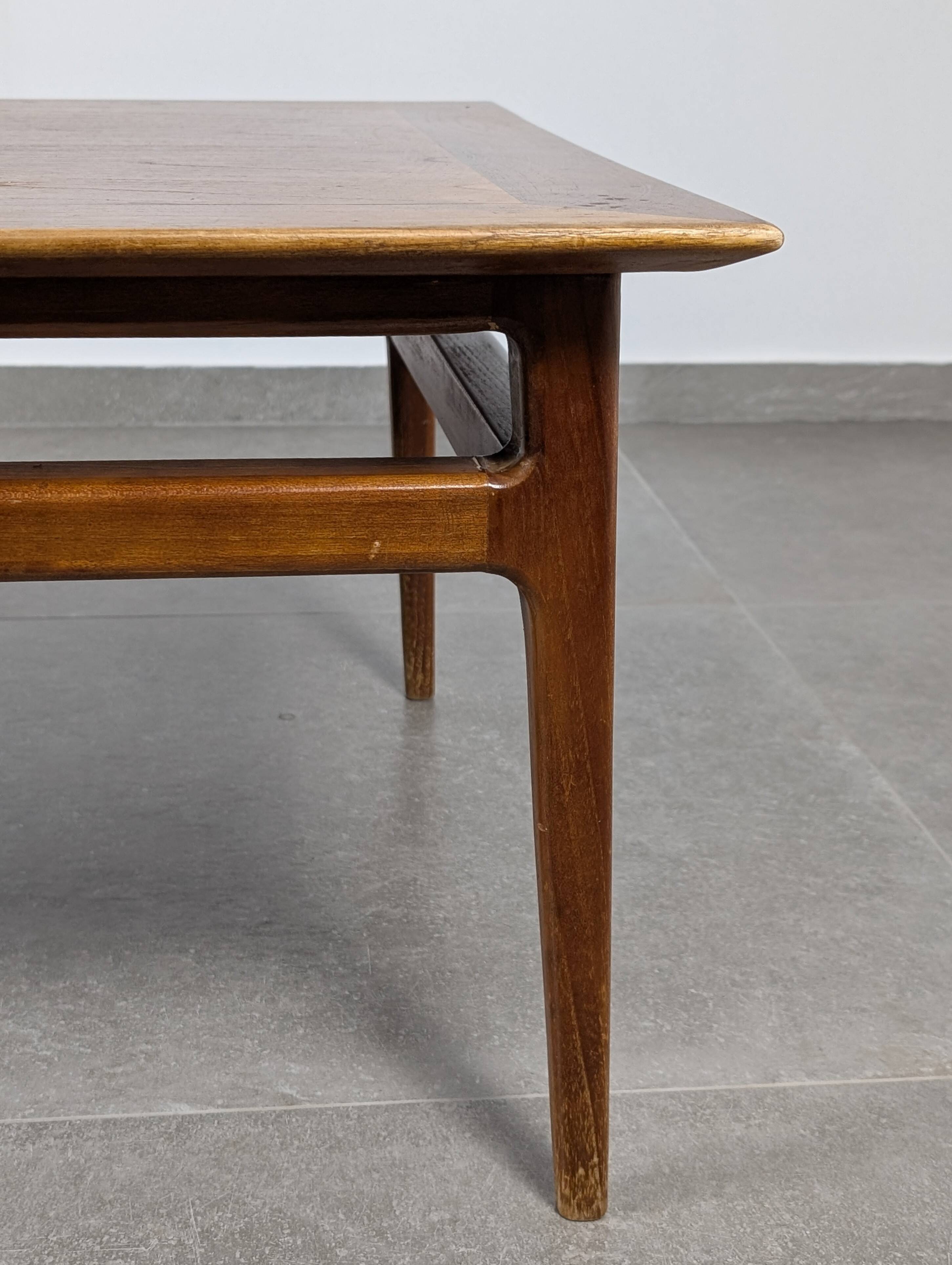Scandinavian Modern Large Danish Teak Coffee Table 1950s