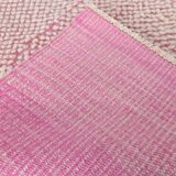 4x7 Shades Of Pink & Beige Handmade Wool Vintage Rug, 129x220Cm SK 34944