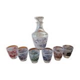Vintage liqueur service Verrerie d'Arques