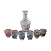 Vintage liqueur service Verrerie d'Arques