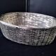 Large basket in braided silver metal wire