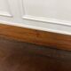 Classic English side table with brown leather top