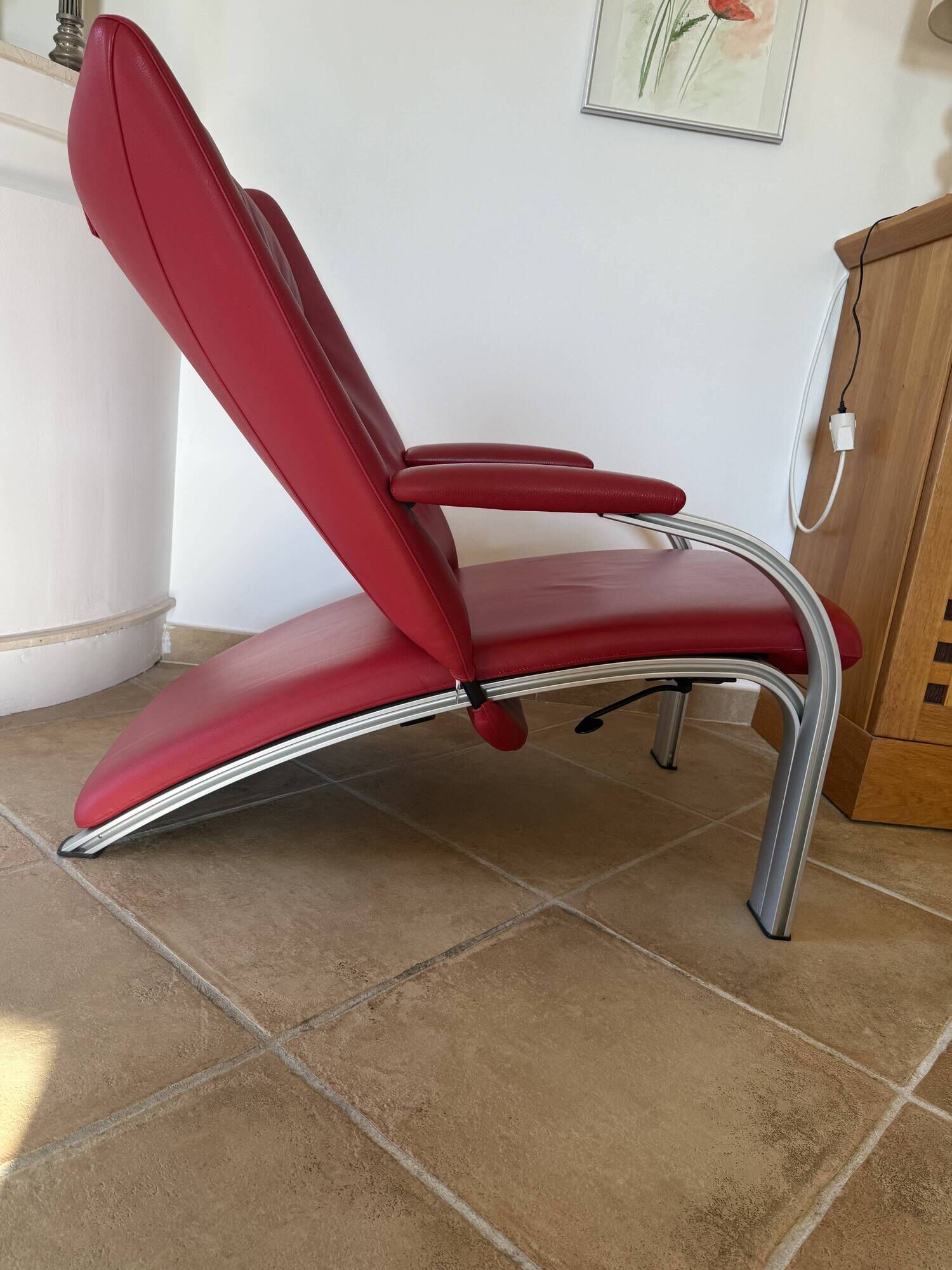 Wk Living Leather Armchair Spot 698 red