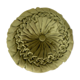 Vintage round pleated velvet cushion