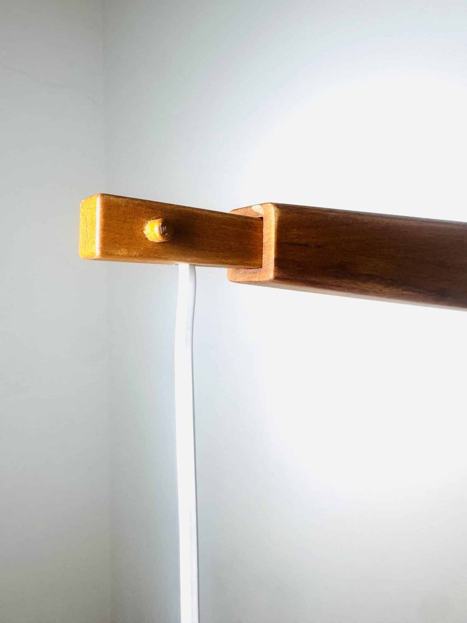 Large Extendable Swivel-Arm Wall Lamp In Wood And Opal Glass, Sweden 1950S