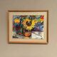 Original Swedish Oil on Panel – “Sunflowers” – Monogram Signed – Vintage & Framed